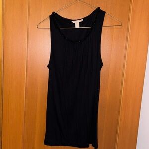 Black tank with embellished neck line